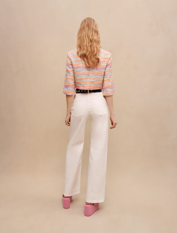 Cropped shiny tweed jacket - Blazers - MAJE