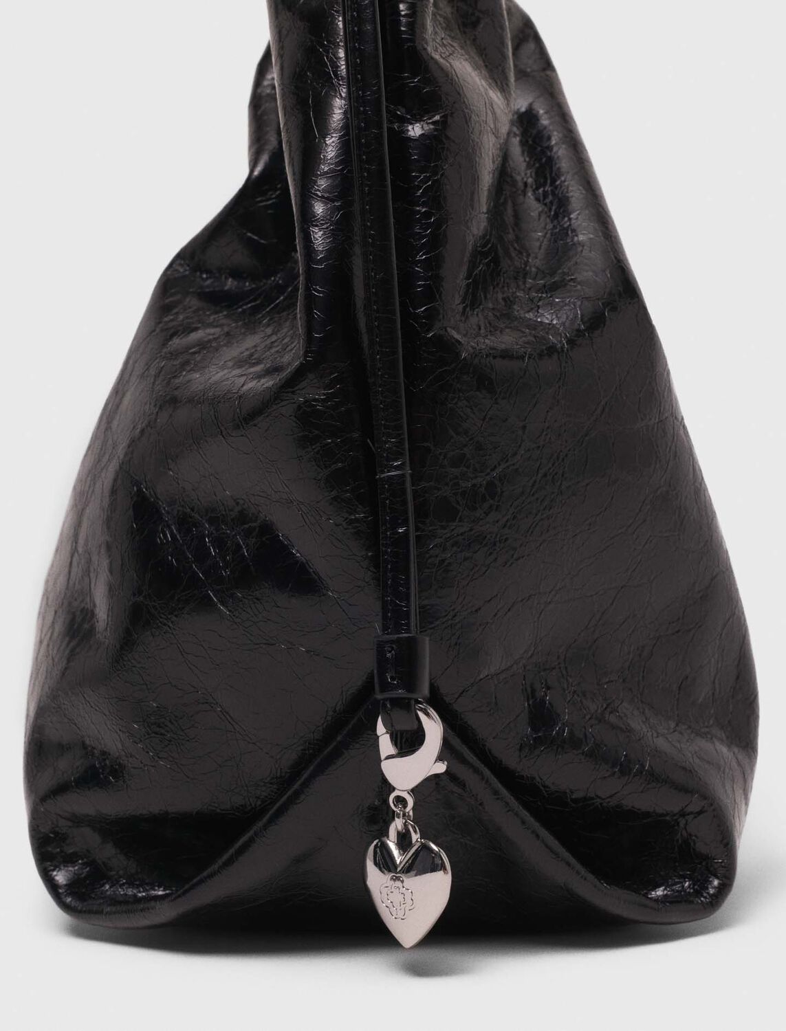 Crackled leather M Tote bag : M Bag color Black