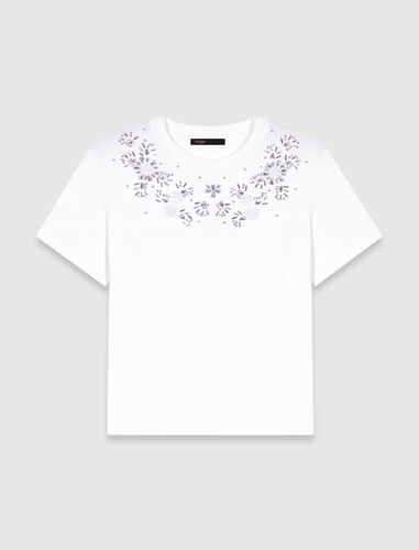 Rhinestone T-shirt : T-Shirts color White