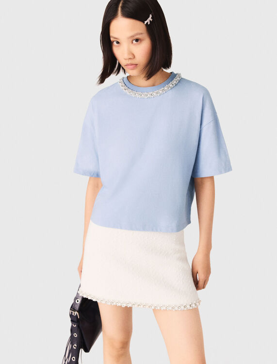 Jewellery neck T-shirt - T-Shirts - MAJE