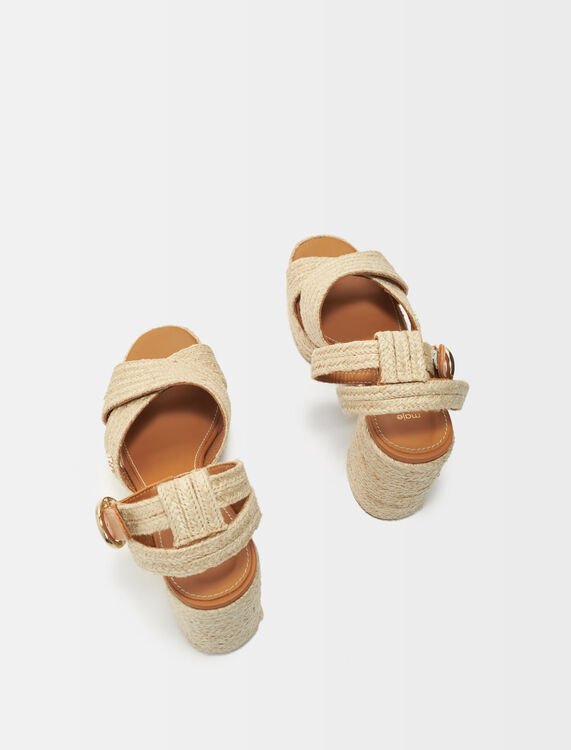 Jute canvas sandals -  - MAJE