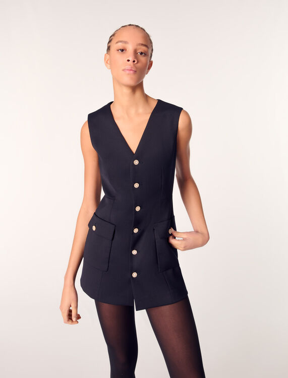 Layered-effect wool-blend dress - Jumpshort & Jumpsuits - MAJE
