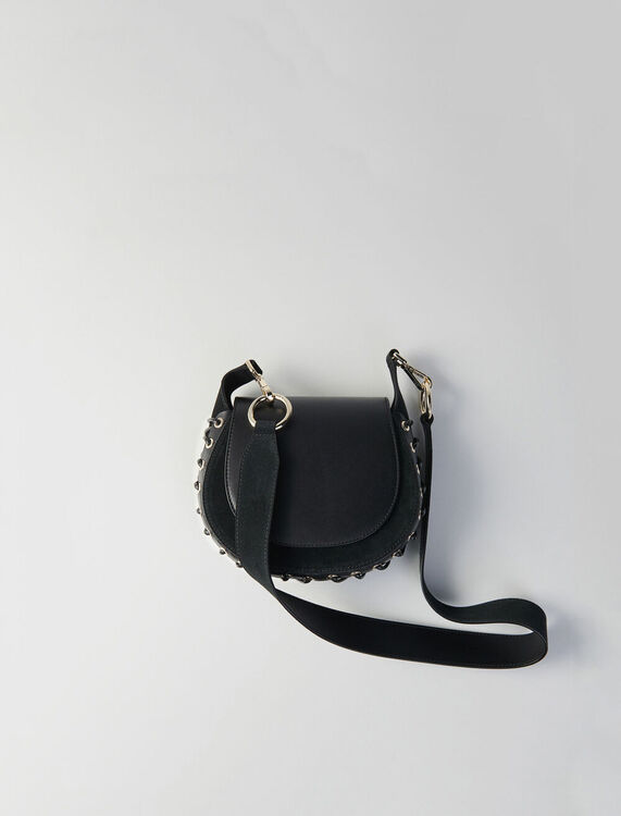 Laceup leather and suede Gyps PM handbag - Bags - MAJE