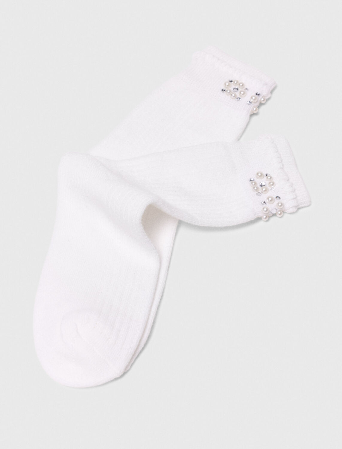 Pearl pointelle socks : Other accessories color White