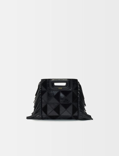 Leather patchwork Mini M bag : Evening capsule collection color Black
