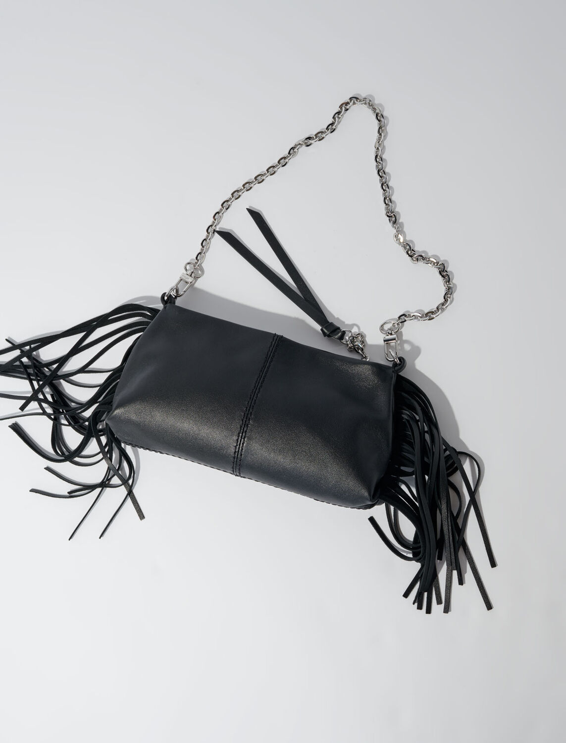 Miss M plain leather clutch bag - Shoulder bags - MAJE