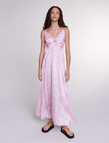 Openwork patterned maxi dress : Dresses color Pink cashmere print