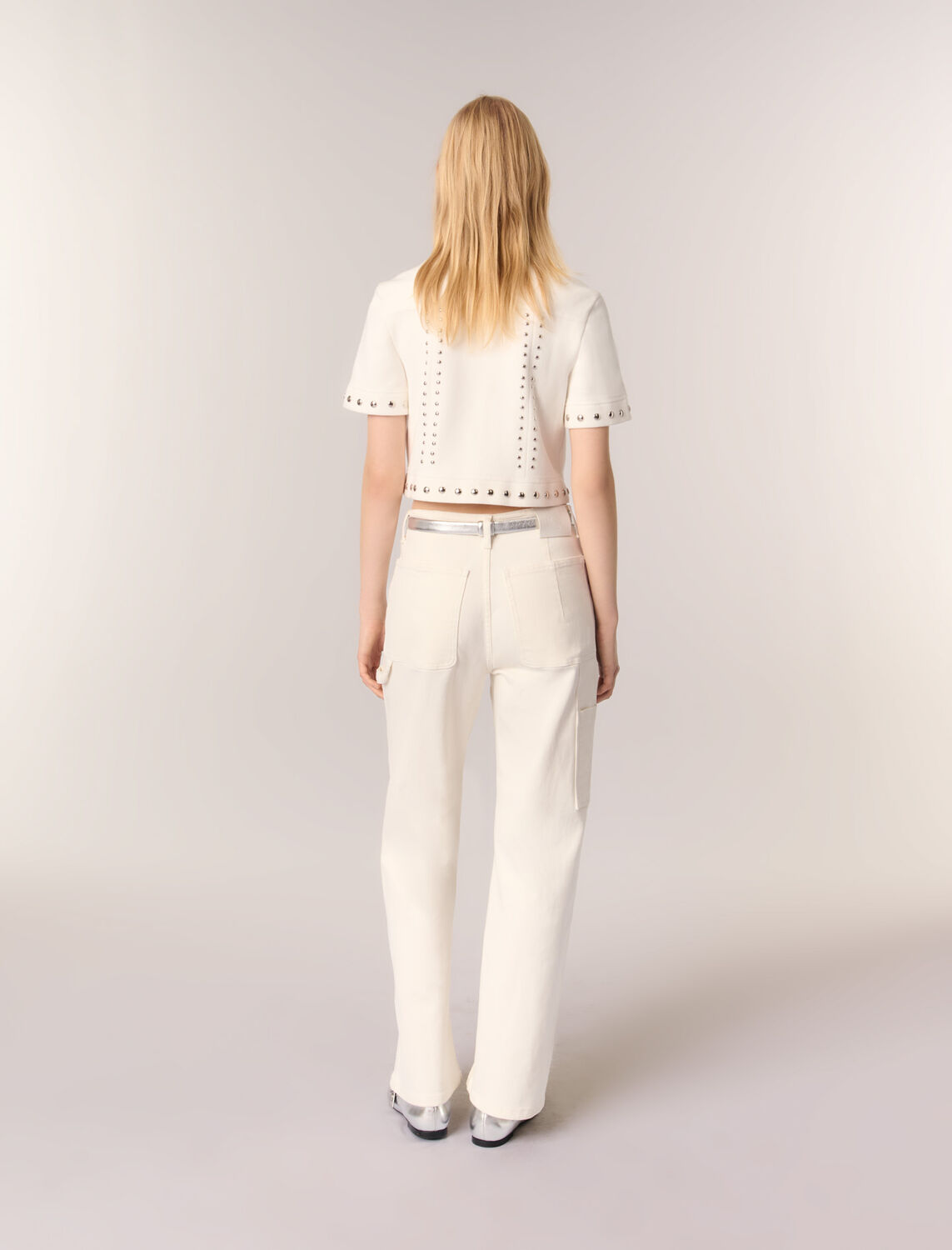 Studded cropped cardigan - Sweaters & Cardigans - MAJE