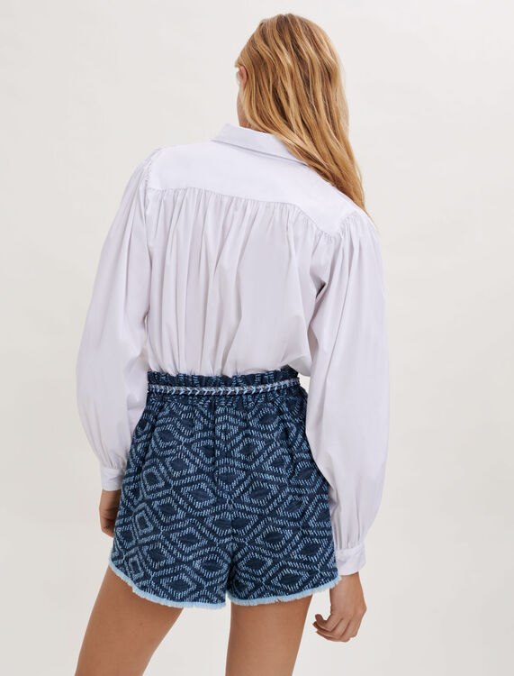 Denim-effect jacquard shorts - Skirts & Shorts - MAJE