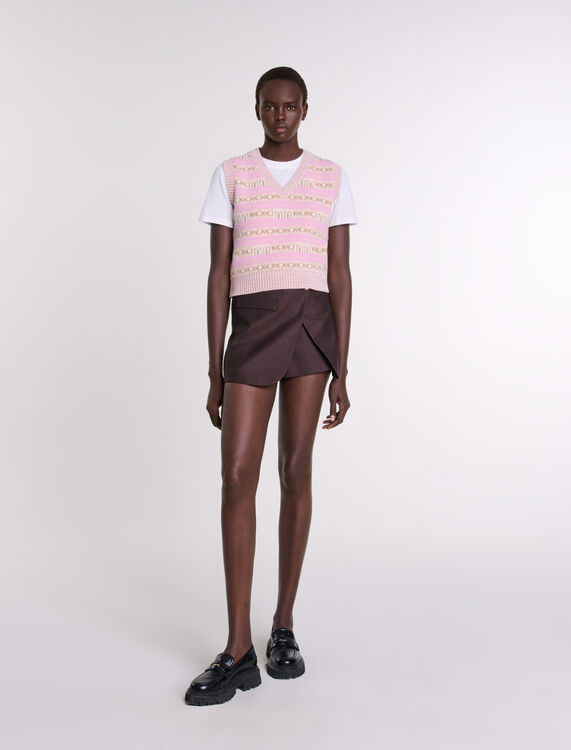 Sleeveless jacquard jumper : View All color Multi-Coloured