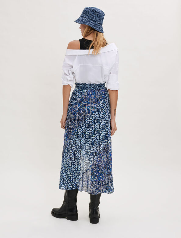 Printed viscose elasticated skirt : Skirts & Shorts color 