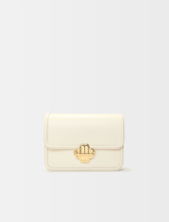 Leather bag with clover clasp -  - MAJE