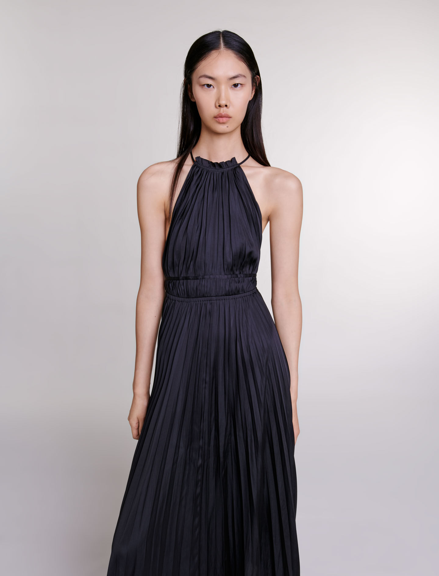 123REVILLY Pleated satin maxi dress - Dresses - Maje.com 123REVILLY Pleated satin maxi dress - Dresses - Maje.com