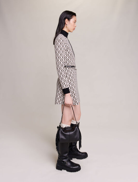 Short jacquard monogrammed dress - Dresses - MAJE
