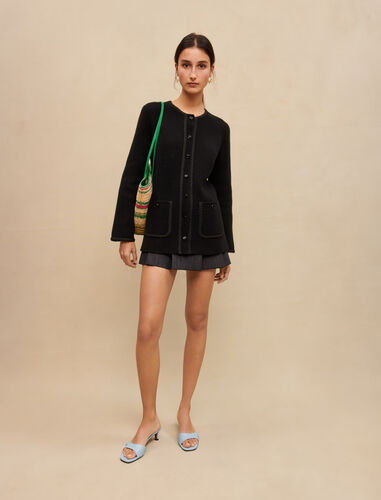 Black locknit cardigan : Sweaters & Cardigans color Black