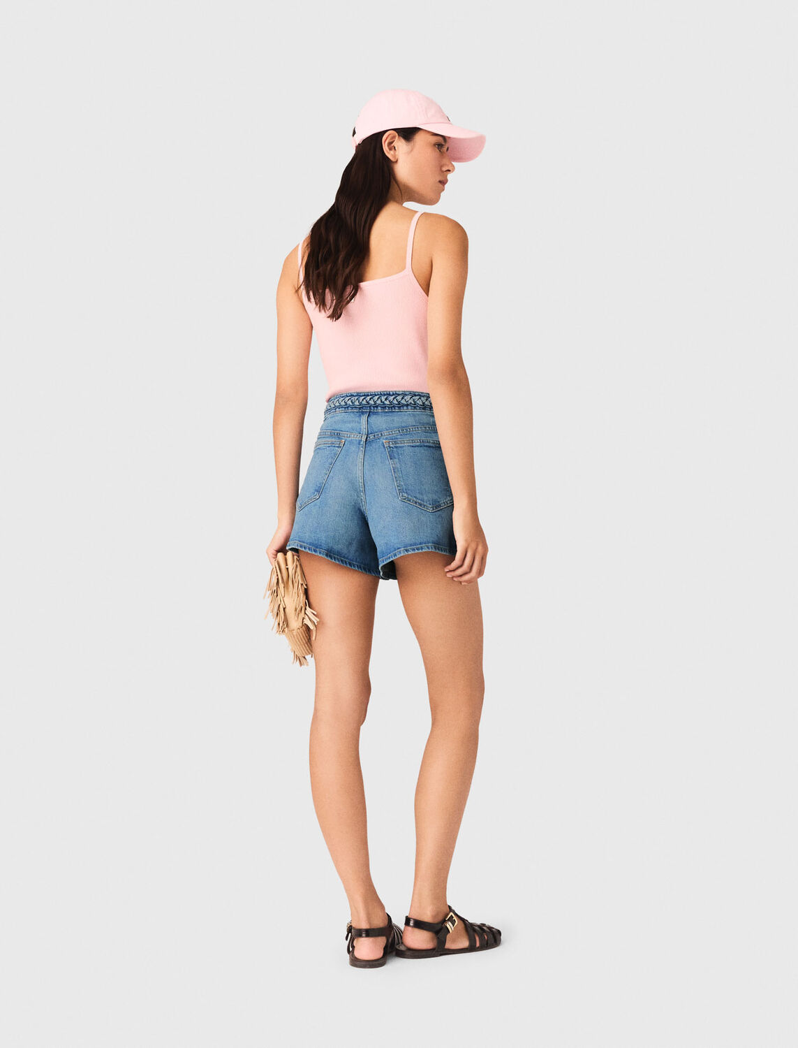 Braided denim shorts - Skirts & Shorts - MAJE