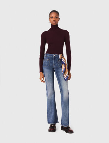 Bootcut jeans with zip pockets : Trousers & Jeans color Blue