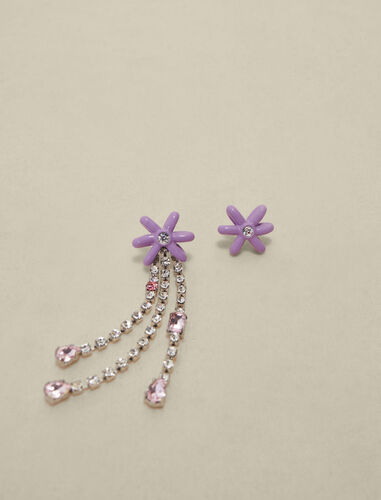 Mauve flower earrings : Jewelry color Parma Violet