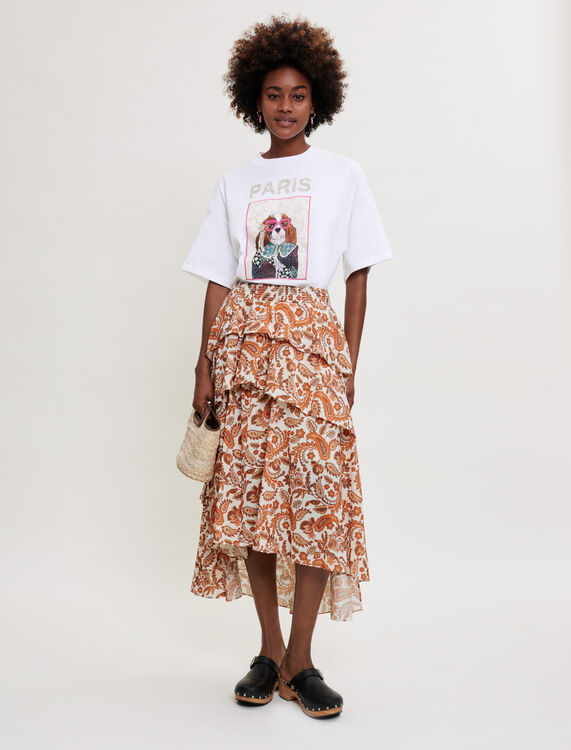 Printed cotton skirt - Skirts & Shorts - MAJE