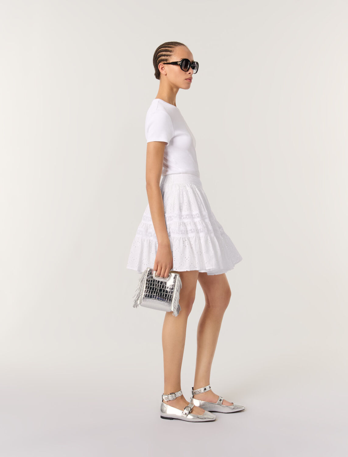 Short embroidered skirt - Skirts & Shorts - MAJE