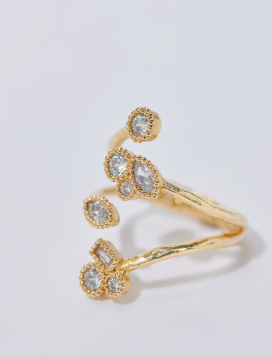 Rhinestone-embellished ring : Jewelry color Gold