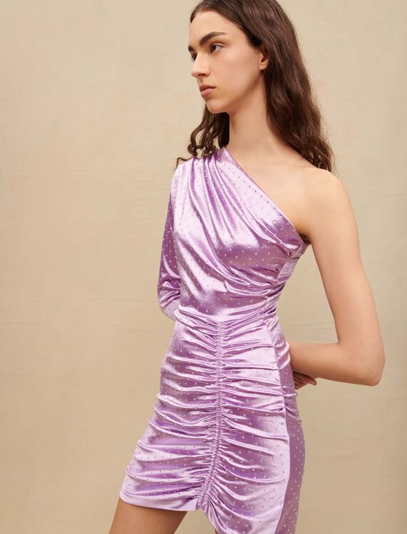 Satiny asymmetric dress - Dresses - MAJE