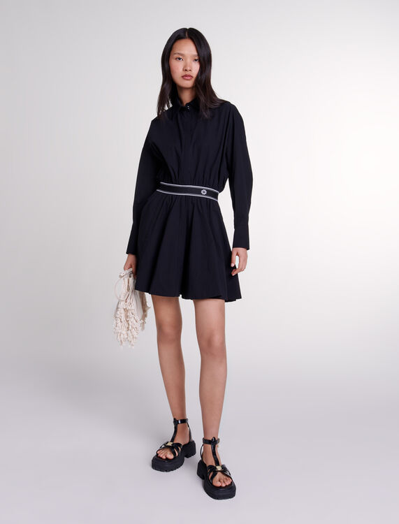 Short elasticated shirt dress : Fall-Winter Collection color Black