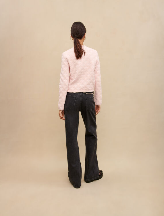 Pink textured knit cardigan - Cardigans & Sweaters - MAJE