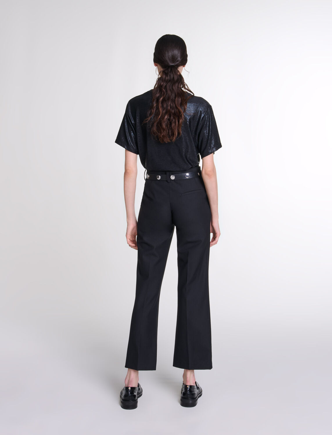 Lamé T-shirt : T-Shirts color Black/Glitter