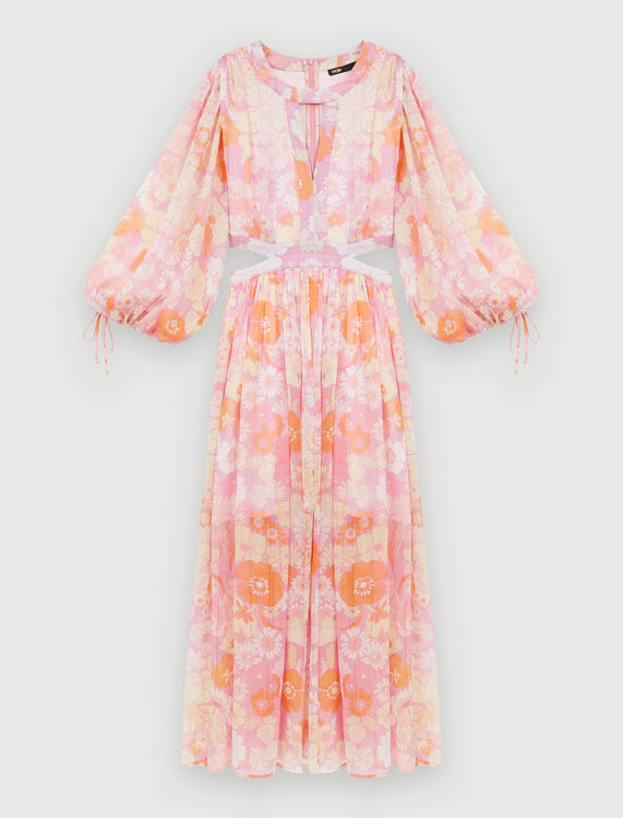 Flower Power print muslin dress : Dresses color Pink