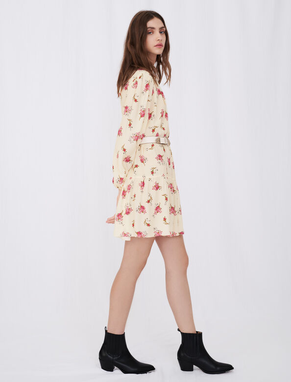 Baby doll dress in printed crêpe : Dresses color 