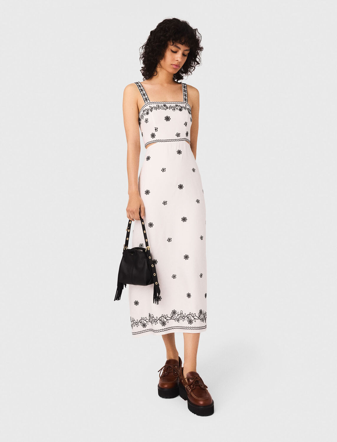 maje : Dresses color Ecru / Black