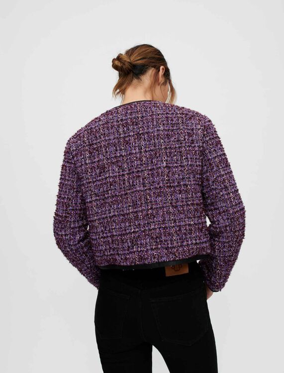 Quilted purple tweed jacket - Coats & Jackets - MAJE