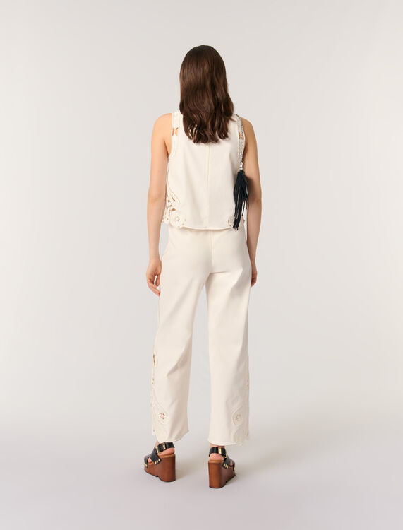 Embroidered vest top - Tops - MAJE