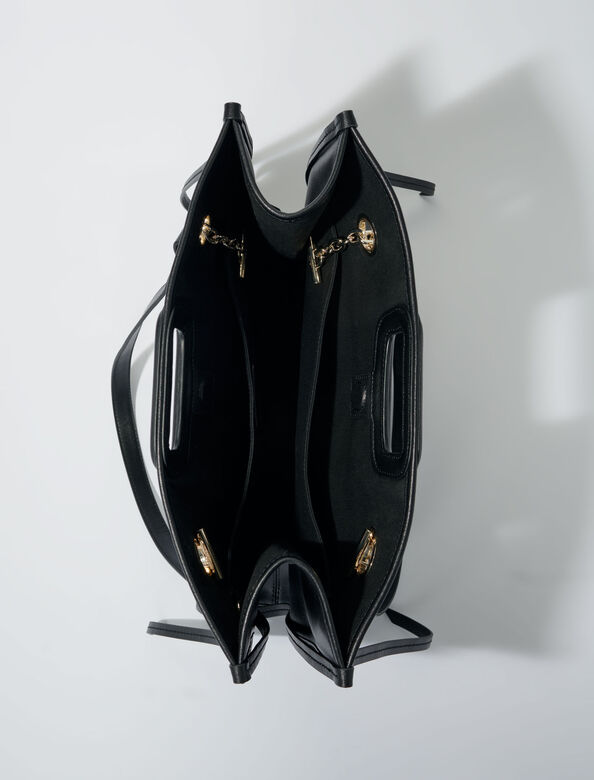 Leather tote bag : Shoulder bags color Black