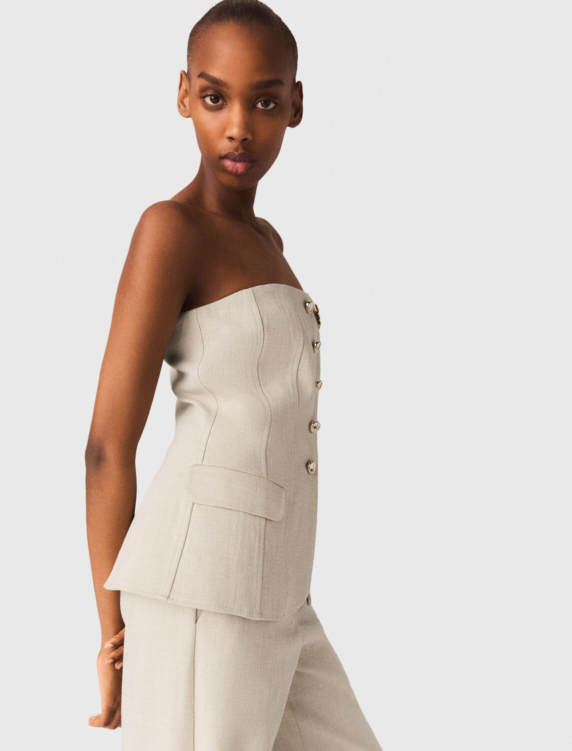 Tailored bustier top - Tops - MAJE