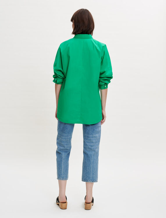 绿色宽松直筒衬衫 - null - MAJE
