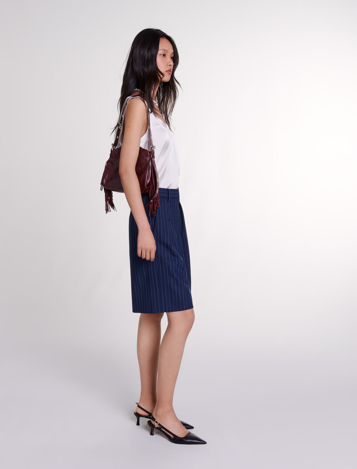 Striped Bermuda shorts - Fall-Winter Collection - MAJE