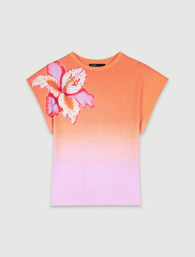 T-shirt with structured shoulders : High Summer x Jiayi Li color Tie-dye orange