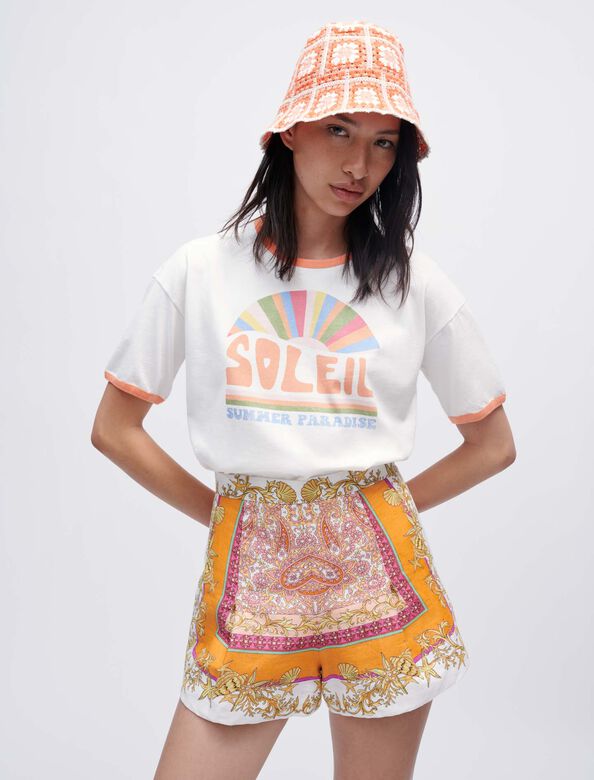 Wide silkscreen-printed SUMMER T-shirt : Up to 50% off color 