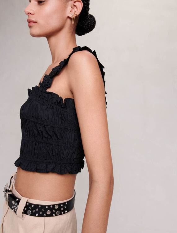 Smocked cropped top - Tops - MAJE