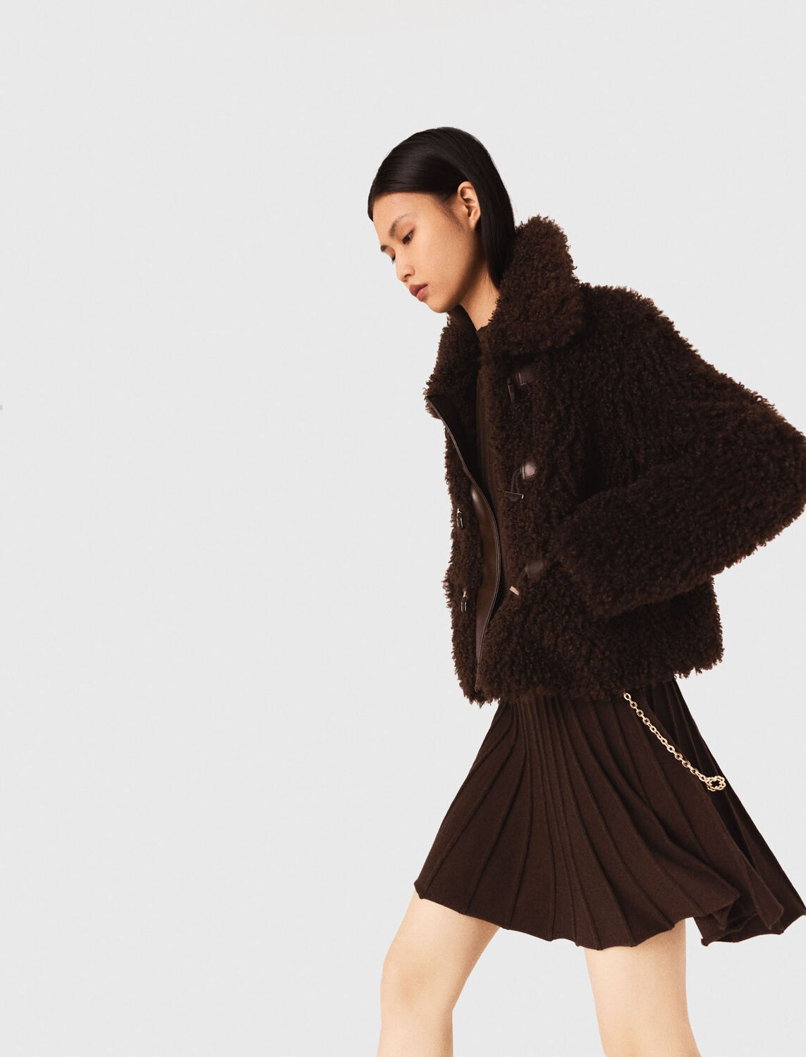 Short curly coat - Coats - MAJE