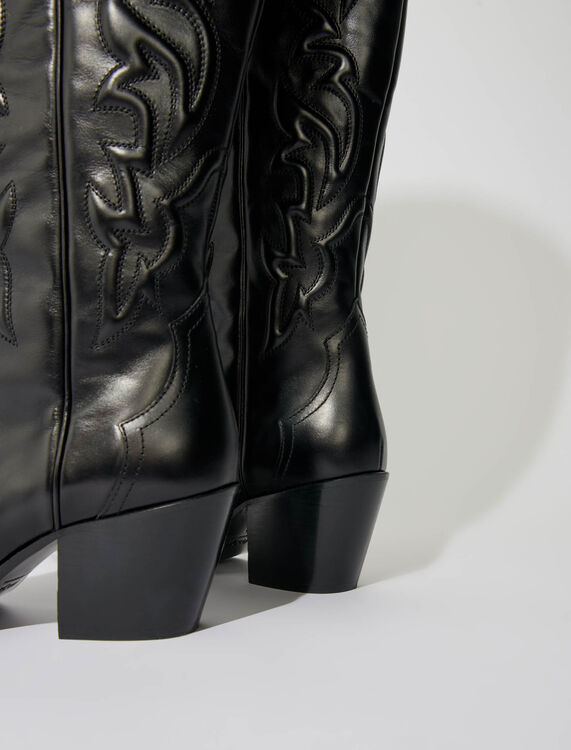 Western leather boots - Booties & Boots - MAJE