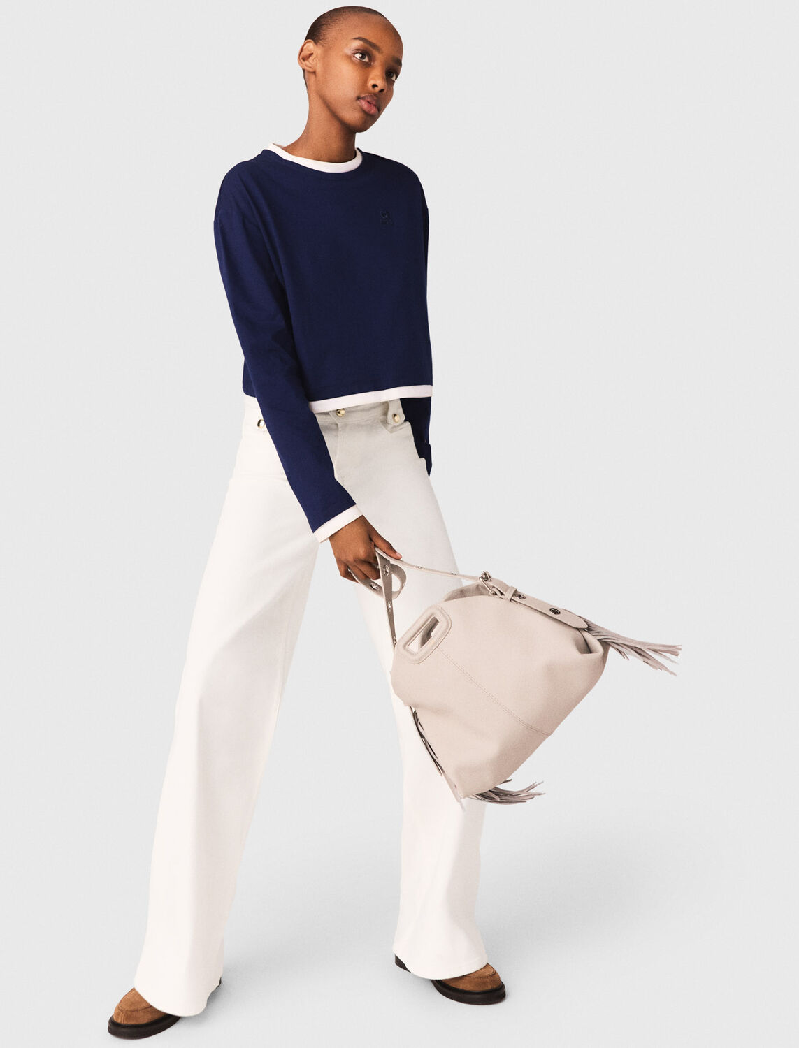 maje : Trousers & Jeans 顏色 白色/WHITE