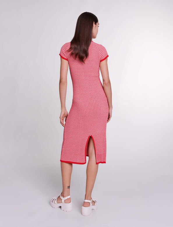 Herringbone knit maxi dress : View All color Red