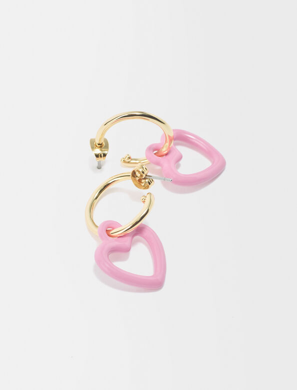 Pink heart earrings : Other Accessories color 