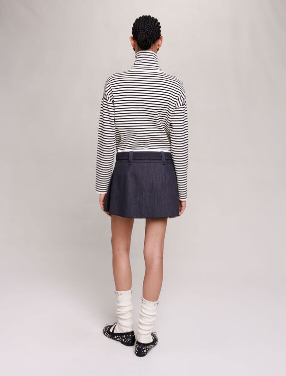Black denim-effect mini skirt - Skirts & Shorts - MAJE