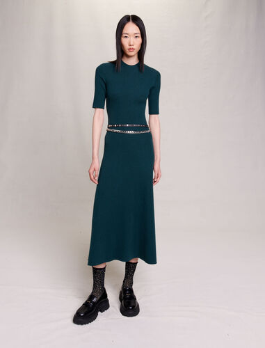 Knit maxi dress : Dresses color Bottle Green
