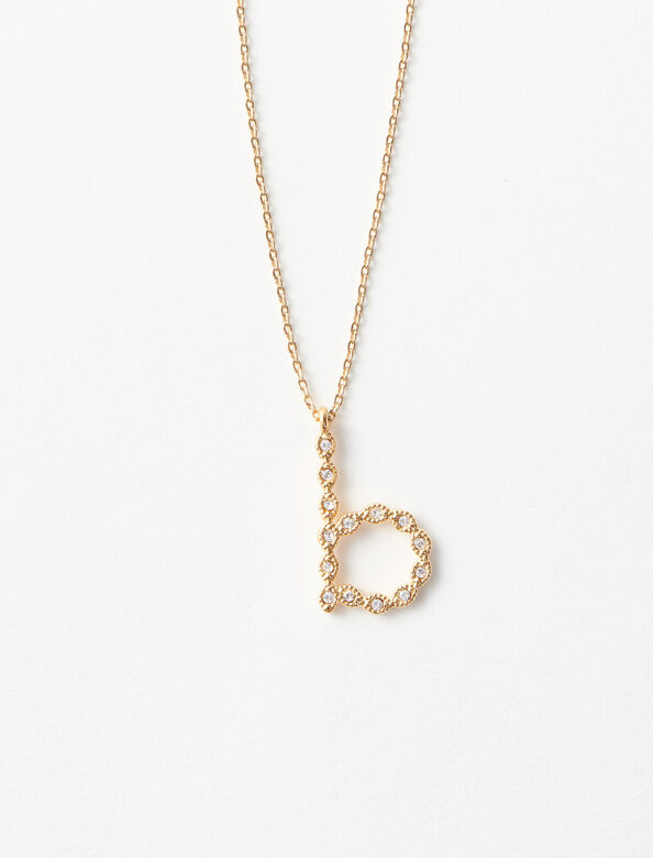 Rhinestone B necklace : Other Accessories color 