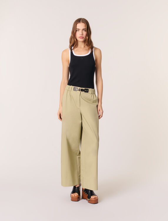 maje : Trousers & Jeans 顏色 卡其色/